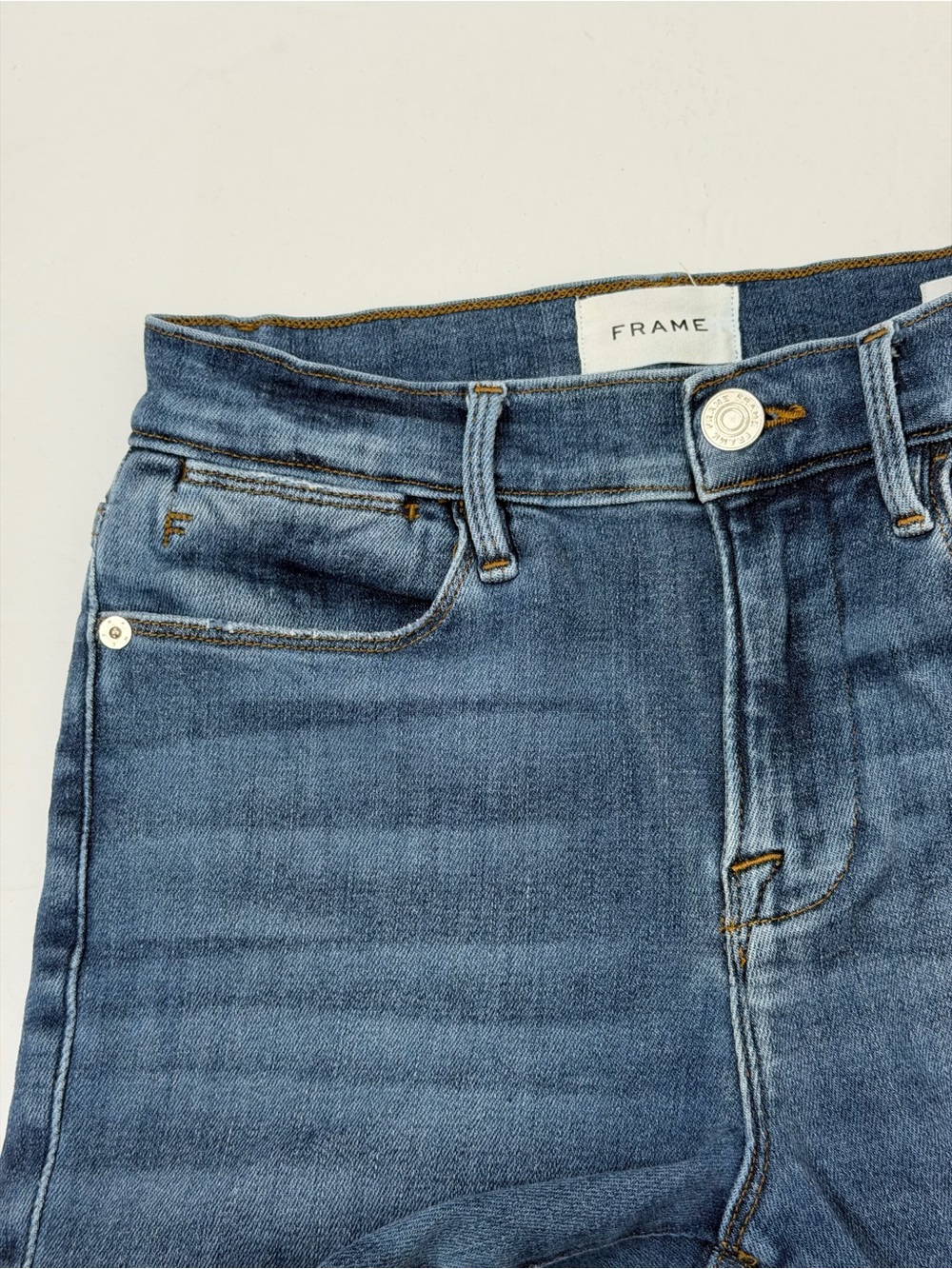 Frame Le High Ankle Straight Leg Jeans Strech Size 25 - Picture 9 of 15